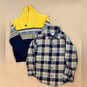 Janie and Jack - size 5 brand new - sweater and button down combo
